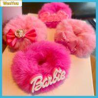 WENYOU สีทึบทึบ ตุ๊กตาบาร์บี้ scrunchie ตุ๊กตาผ้าพลัฌ แฟชั่นสำหรับผู้หญิง ยางรัดผม ที่มัดผม อุปกรณ์เสริมผม เชือกรัดผม สำหรับผู้หญิง