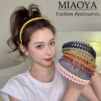 MIAOYA Fashion Jewelry Shop ที่คาดผมคลื่นสีอินเทรนด์สำหรับผู้หญิง เครื่องประดับผมอะคริลิคแบบกันลื่น ของขวัญวันเกิดที่สวยงาม