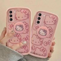 （shine electron）Sanrio เคสโทรศัพท์ซัมซุงคิตตี้น่ารักสำหรับ S21 Plus Fe ที่จับโทรศัพท์มือถือภาพอนิเมะพิเศษสไตล์ใหม่