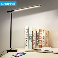 LAOPAO Long Arm Table Lamp Led Flexible Timing Touch Dimming Desk Lamp Clip Book light For Reading Bedroom 3 Color Modes Light