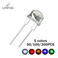 ™﹍ F8 8mm 0.5W 3.0-3.2V Straw hat LED Super bright LED lamp Wide Angle Transparent red yellow blue green white Lamp Strawhat LED