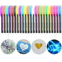 【cw】 12pcs/lot Gel Set Refills Metallic Glitter Sketch Color School Stationery for Kids Gifts