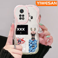 YIWESAN เคสสำหรับ Xiaomi POCO M4 Pro 5G Redmi Note 11 5G Note 11S Note 10T Note 11T Note 10T Note 11 Pro เคส11E Pro เคสแนวโน้มแฟชั่นหุ่นยนต์สุดเท่แนวสตรีทกราฟฟิตีขอบโค้งใสเนื้อครีมใสเคสมือถือฝาครอบป้องกัน