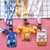 【CW】✑  Cartoon  Winnie the Lanyard Push   Pull Credit Card ID Holder Student Boy Bank Bus Business Cover