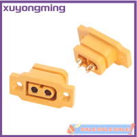 Xuyongming 2ชิ้น XT60E-F ล็อต XT60 XT 60 DC500V 30A-60A ปลั๊กตัวเมียตัวเชื่อมต่อชุบทองที่ตัวแปลงเชื่อมต่อแบตเตอรี่