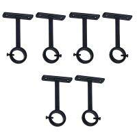 Ceiling Mounted Curtain Rod Brackets, Heavy Duty Ceiling Bracket for 1 Inch Curtain Rod Holder(Set of 6, Black)