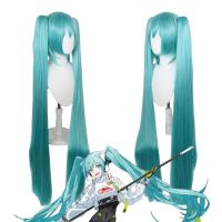 YANPE วิกผม Hatsune Miku ผู้หญิงสีเขียวผมหางม้าคอสเพลย์ยาวตรงหางม้าคอสเพลย์วิกผม Vocaloid พร็อพสำหรับคอสเพลย์วิกผมปลอมหางม้าวิกผมคอสเพลย์ช่อผมปลอม