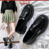 CODpz119nb 35-43Code Large Size Womens Shoes Small Leather ShoesjkShoes Student Low Heel Black Preppy Style Uniform Shoes41Loafers42【NINI】