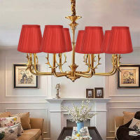 2 Pcs Double Small Lamp Shade Clip On Bulb วัสดุสบาย Barrel Fabric Lampshade for Table Chandelier Wall Lamp