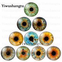 Eyeball Mixed or pairs 12mm/20mm/25mm/30mm Round photo glass cabochon demo flat back Making findings