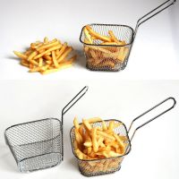 electroplate stainless steel Mini Frying net square block Mesh Home Storage Box Organizer Basket Electroplate Kitchen Tools Hot