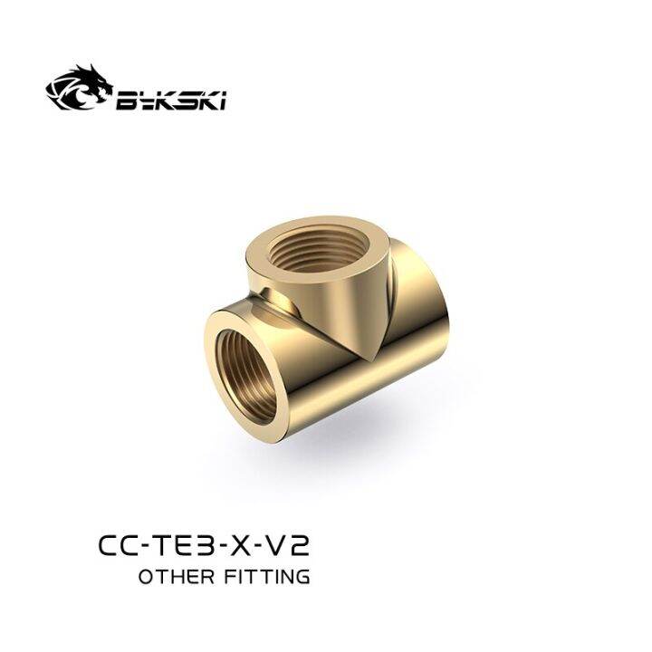 bykski-3-way-cubic-spilter-fittings-g1-4-female-multi-way-connector-adapter-pc-water-cooling-accessories-cc-te3-x-v2