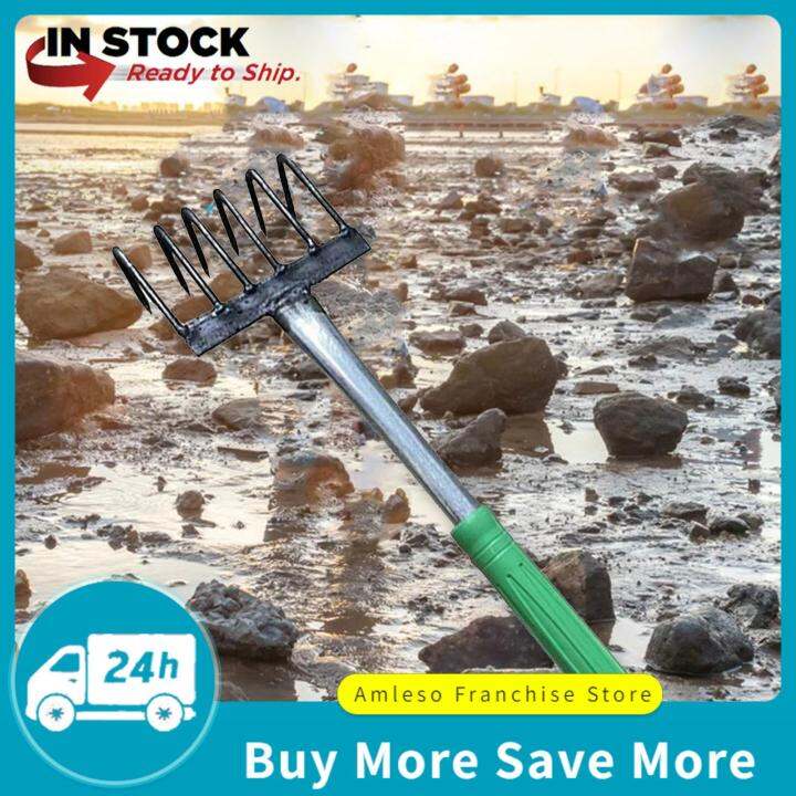 amleso Hand Cultivator Rake Soil Tiller Tool Seafood Digging Rake for