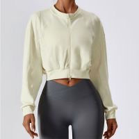 Yoga Long Sleeve Double Zipper Loose Sweater Coat Thread Casual Top Running Fitness Sports Coat Sweater