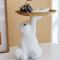 Violent Bear Key Storage Tray Decoration Living Room Entrance Room Furnishings Entrance Decoration Housewarming and Wedding Gift