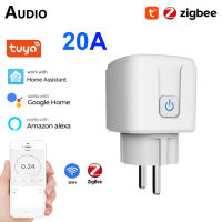 Tuya Zigbee สมาร์ทซ็อกเก็ตสหภาพยุโรป20A Wifi สมาร์ทเสียบเต้าเสียบไฟฟ้าที่มีการตรวจสอบพลังงานการควบคุมเสียงผ่าน Alexa Home Yandex