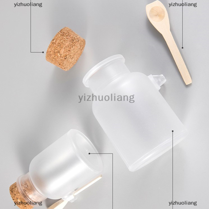 yizhuoliang-ขวดเกลือเปล่าขวดพลาสติก-matte-cork-ขวดรีฟิลพร้อมช้อนไม้