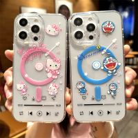 เคสโทรศัพท์นิ่มแม่เหล็กลาย Hello Kitty,เคสโทรศัพท์ Magsafe สำหรับ iPhone 15 Pro Max 15 Plus 14 Plus 13 Pro Max ฝาหลังโทรศัพท์แบบนิ่มสำหรับ iPhone 12 Pro Max 11 Pro Max Max