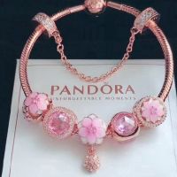 Pan_rose Gold สร้อยข้อมือเงิน 925 ประดับเพชร พร้อมกล่อง A3 #บูติกบูติก 66 CI686 GR66RE8E8