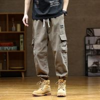 Mens Fashion Cargo Pants Loose Drawstring Trousers Trendy Casual Trousers Multi-Pocket Sweatpants M-8XL All Season Universal