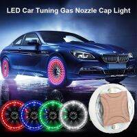 2 Car Waterproof Solar Wheel Lights Decorative Flashing Colored LED Tire Lights Gas Nozzle Covers Motion Sensors Car Accessories