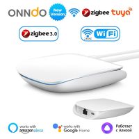 ONNDO Tuya Zigbee 3.0สายแบบสมาร์ทเกตเวย์ฮับสมาร์ทโฮมไร้สายควบคุมระยะไกลทำงานร่วมกับ Alexa Google Home Assistant