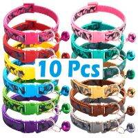 10Pcs Wholesale Dog Collar With Bell Delicate Safety Casual Nylon Dog Cat Collar Neck Strap Camo Adjustable Pet Dog Accessories Collars