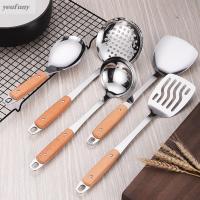 YEUFUNY Slotted Spoon Ladle Heavy Duty Heat Resistant Stainless Steel Cookware Kitchenware Kitchen Utensils Cooking Tools