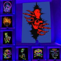 【CW】✤ↂ∋  fluorescent tapestry UV witchcraft wall hanging cloth carpet Hippie room home decoration