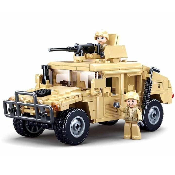 SLUBAN WW2 Military Humvee Jeep H1 Army Friends Car Mould King Building ...