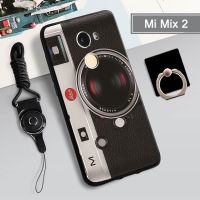 เคสนิ่มสำหรับ Xiaomi Mi Mix 2เคสโทรศัพท์กล่องคลุมทั้งหมดทาสีป้องกันการตกกันรอยขีดข่วนฝามีที่ถือวงแหวนโทรศัพท์และเชือก