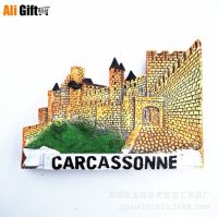 French Tourist Souvenirs Carcassonne Fortress Creative 3D Resin Refrigerator 3D Fridge Magnet Sticker Travel Souvenir Decoration