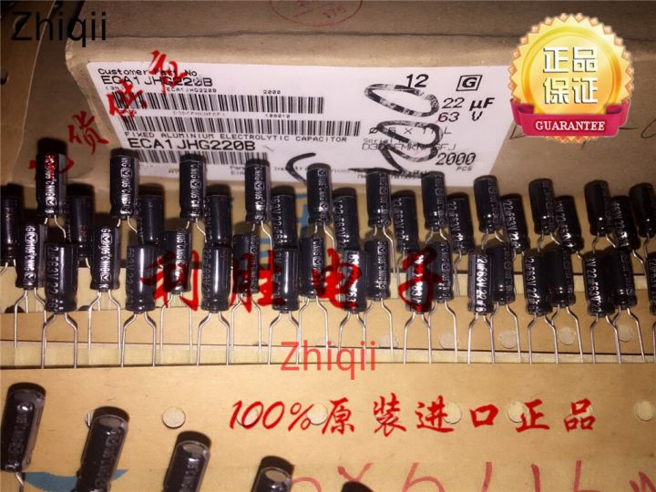 20pcs/50pcs Original new 22UF 63V Japan New Genuine electrolytic capacitor 63V22UF 5*11 NHG silver word Electrical Circuitry Parts