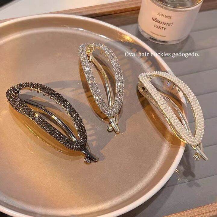 กิ๊บติดผมประดับเพชรสวยงามสำหรับผู้หญิงพร้อมกิ๊บติดผมที่ด้านหลังคอและเครื่องประดับศีรษะระดับไฮเอนด์