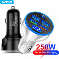 Udry 250W Car Charger 5พอร์ต Super Fast Charging Adapter Quick Charge 3.0สำหรับ 12 13 Xiaomi หมายเหตุ Samsung ในรถยนต์