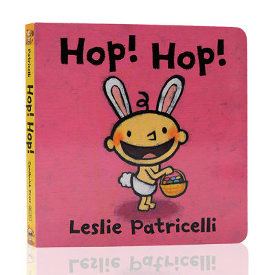 English original picture book Hop! Hop! Famous Leslie Patricellis paperboard Book Childrens Enlightenment cognition early education interesting reading book parents and children read Easter themed picture books aged 0-1-2-3