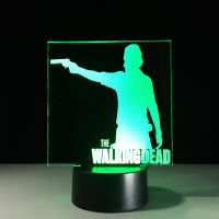 The Walking Dead 3D Decor Night Light LED 7สีเปลี่ยนโคมไฟตั้งโต๊ะ3D Novelty Nightlight สำหรับของขวัญเด็ก Dropship