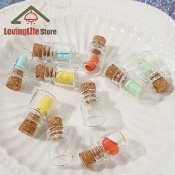10pcs Glass Bottles Miniature Potion Bottle Mini Cork Stopper Drifting  Wishing Bottle for Wedding Home Decoration Mini Container