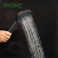 YANKSMART ก๊อกฝักบัวพลาสติกสีดำแบบพกพาที่เก็บน้ำฝนในห้องน้ำฝักบัวอาบน้ำหัวฉีดแบบถอดออกได้หรูหรา