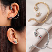 1PC ใหม่แฟชั่น Punk Twining งูรูปร่าง Earcuffs สำหรับผู้หญิงผู้ชายต่างหู Rhinestone สัตว์ EarClip เครื่องประดับอุปกรณ์เสริม