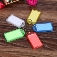 【CW】 50 Pcs Plastic Keychain Tags Id Label Name With Split Baggage Chains Rings