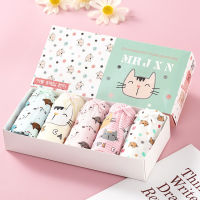 5 PcsLot Pure Cotton Girls Panties Cute Cat Cartoon Girls Underwear 1-14 Years Kids Underpants Girl Child Panty Children Briefs