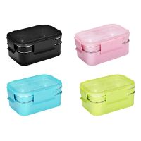 304 Stainless Steel Stackable Compartment Lunch/Snack Box 2-Tier Bento/Food Container for Adults or Kids