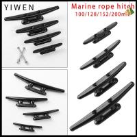 YIWEN 1/2pcs สีดำ เรือยอชท์พองดาดฟ้า เรือแคนูดาดฟ้าฮาร์ดแวร์ 100/128/152/200มม พุกฐานเปิด พุกแบนต่ำ สายผูกเชือก ล็อคเรือ