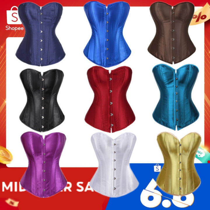Women Victorian Vintage Sexy Brocade Lace Up Overbust Corset Bustier Burlesque Lingerie Top Waist Cincher Body Shaper Corsets