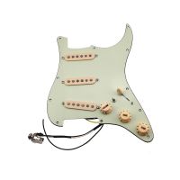 WK-Pickups Guitar Alnico 5 Pickups SSS Single Coils Pickups Loaded Pickguard /Yellow Pickup Covers Set