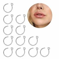 Stainless U Shaped Septum Nose Hoop Rings Faux Lip Ear Piercing Clip On Nose Hoop Woman Body Jewelery Real Nose Rings Fashion