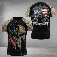 2023 New U.S Soldier-ARMY-VETERAN USA Country Flag 3D Printed High Quality T-shirt Summer Round Neck Men Female Casual Top-5(FREE CUSTOM NAME LOGO) Summer Fashion T-shirt