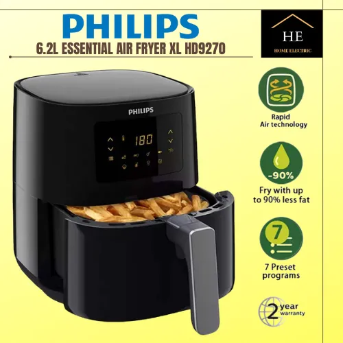 Philips 6.2L Essential Air Fryer XL HD9270 (HD9270/91) 空气炸锅 气炸锅 Lazada
