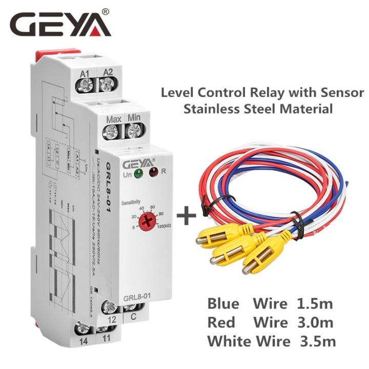 geya-รีเลย์ควบคุมระดับ10a-ควบคุมระดับน้ำราคาปั๊มขึ้นหรือลงรีเลย์ควบคุม-grl8-ac-dc24-240v